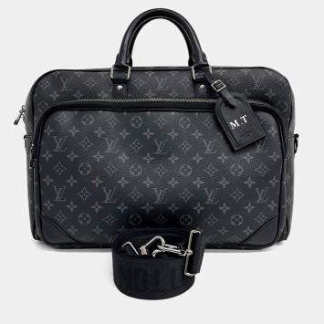 Louis Vuitton Black Leather Weekender Bag