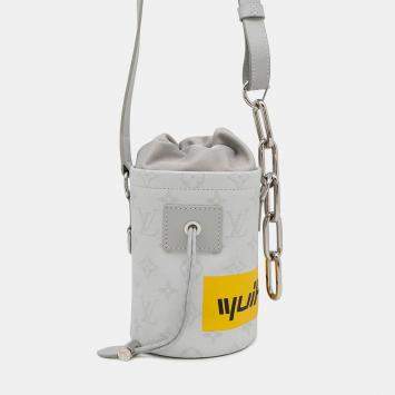 Pre Owned Louis Vuitton Chalk Nano Gray Monogram Handbag
