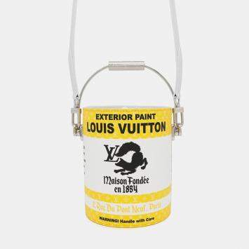 Pre Owned Louis Vuitton Paint Can Yellow Canvas Leather Handbag
