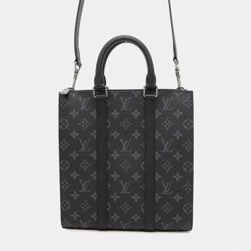 Pre Owned Louis Vuitton Sac Plat Noir Monogram Eclipse Handbag