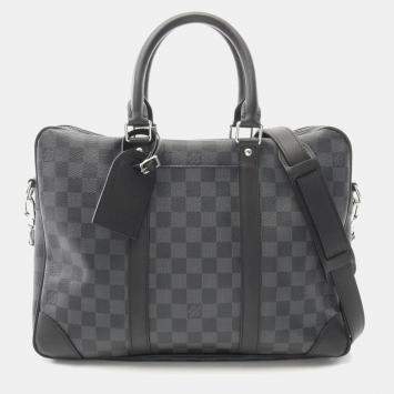 Pre Owned Louis Vuitton Porte Document Voyage Black Damier Graphite Coated Canvas Briefcase Bag