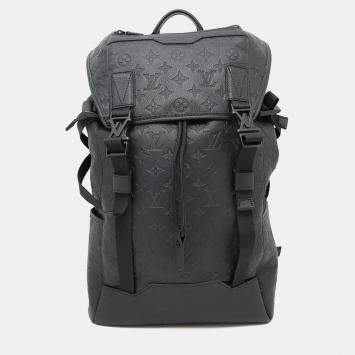 Pre Owned Louis Vuitton Good Away Black Monogram Shadow Leather Backpack