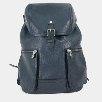 Pre Owned Louis Vuitton Utah Canyon Backpack Leather Blue Marine Navy