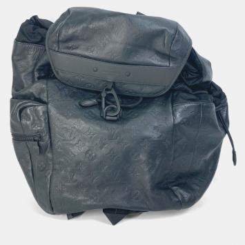 Pre Owned Louis Vuitton M43680 Monogram Shadow Discovery Backpack Leather Black