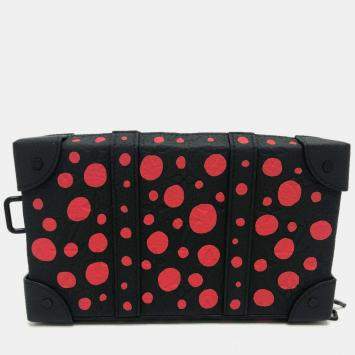 Pre Owned Louis Vuitton Soft Trunk Black/Red Infinity Dot Leather Wallet