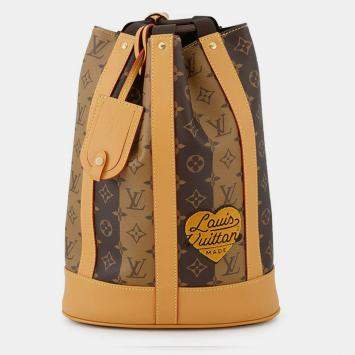 Pre Owned Louis Vuitton Randonnee Messenger Nigocollaboration Marron/Noir Monogram Stripe