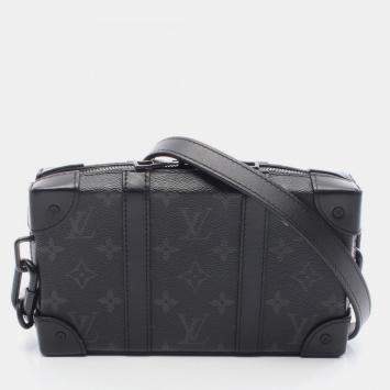 Pre Owned Louis Vuitton Soft Trunk Wallet Shoulder Bag In Coated Canvas And Leather Monogram Eclipse Black