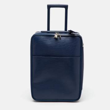 Pre Owned Louis Vuitton Indigo Epi Leather Pegase 55 Trolley Luggage
