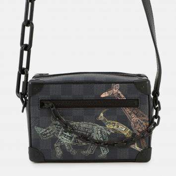 Pre Owned Louis Vuitton Soft Trunk Mini Black Damier Graphite Canvas Crossbody Bag