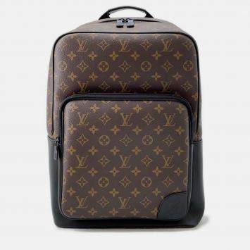Pre Owned Louis Vuitton Dean Brown Black Monogram Macassar Canvas Backpack