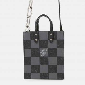 Pre Owned Louis Vuitton Sac Plat Mini Black Damier Graphite Canvas Tote Bag