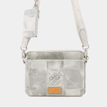 Pre Owned Louis Vuitton Trio Messenger Gray Damier Salt
