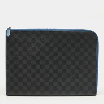 مملوكة مسبقًا حقيبة صغيرة لوي فيتون  جور كانفاس دامييه غرافايت زرقاء كبيرة