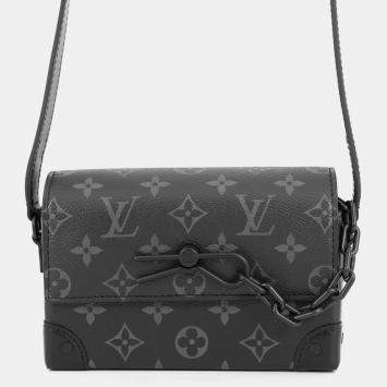 Pre Owned Louis Vuitton Steamer Wearable Wallet Black Monogram Eclipse