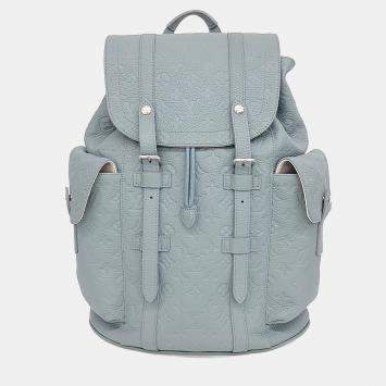 Pre Owned Louis Vuitton Grey Leather Taurillon Christopher Mm