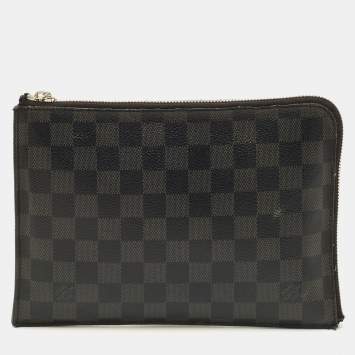 Pre Owned Louis Vuitton Zip Damier Graphite Canvas Pouch