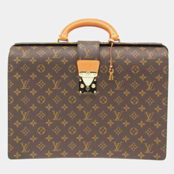 مملوكة مسبقًا Louis Vuitton Monogram SELVIET Fermoir Briefcase Document Case Brown