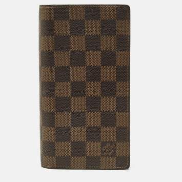 Pre Owned Louis Vuitton Brazza Damier Ebene Canvas Wallet