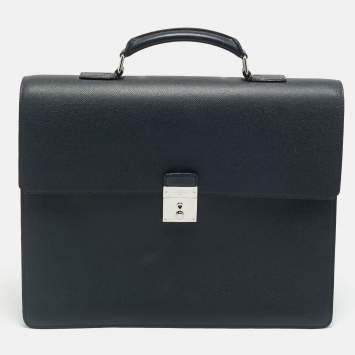 مملوكة مسبقًا Louis Vuitton Robusto 3 Navy Blue Taiga Leather Briefcase