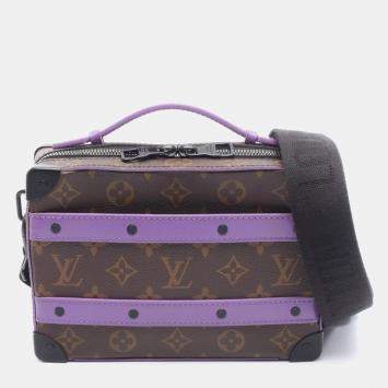 Pre Owned Louis Vuitton Soft Trunk Handbag With Handle Coated Canvas And Leather Monogram Macassar Brown Purple