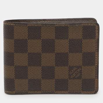 Pre Owned Louis Vuitton Multiple Damier Ebene Canvas Bifold Wallet