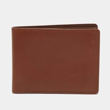 Pre Owned Louis Vuitton Multiple Brown Leather Bifold Wallet