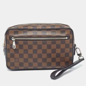 Pre Owned حقيبة يد لويس فيتون دامير غرافيت قماش كاساي بوشت