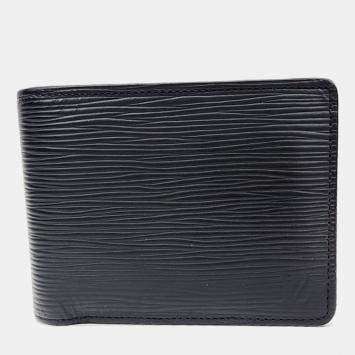Pre Owned Louis Vuitton Black Leather Epi Multiple Wallet 
