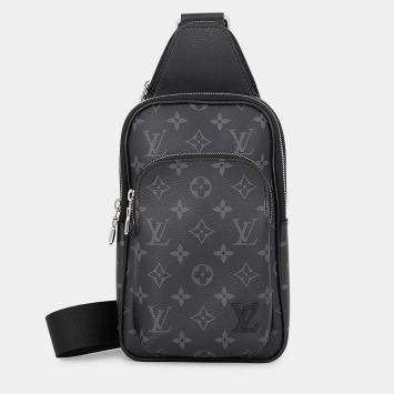 Pre Owned Louis Vuitton Avenue Sling Bag Noir Monogram Eclipse Size Pm