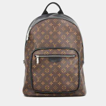 Pre Owned Louis Vuitton Josh PM Brown Monogram Macassar Canvas Backpack Bag