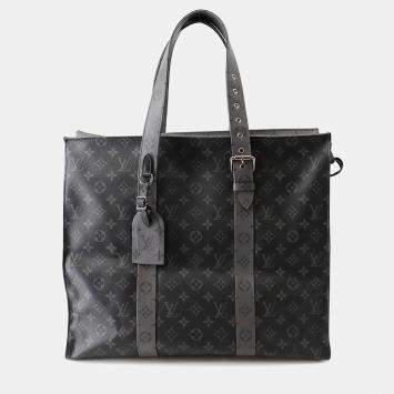 Pre Owned Louis Vuitton Cabas Zip Gm Noir Monogram Eclipse Monogram Eclipse Reverse Canvas Tote Bag