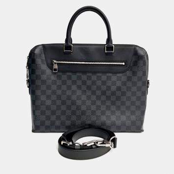 Pre Owned Louis Vuitton Black PVC Graphite Porte Document Jour N48260
