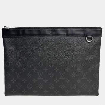 Pre Owned Louis Vuitton Black PVC Eclipse Pochette Clutch