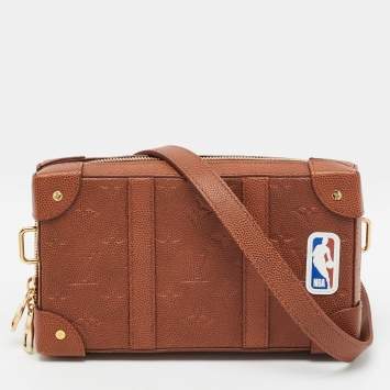 Pre Owned Louis Vuitton x NBA Soft Trunk Brown Monogram Ball Grain Leather Wallet
