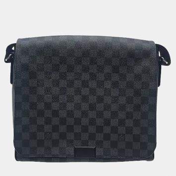 Pre Owned Louis Vuitton District MM Charcoal Black Damier Graphite Coated Canvas Messenger Bag