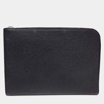 Pre Owned Louis Vuitton Epi Pochette Jour Black Clutch PM 