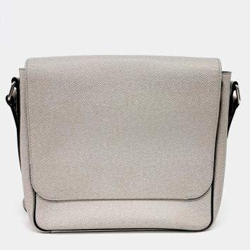 Pre Owned Louis Vuitton Grey Leather Taiga Roman PM