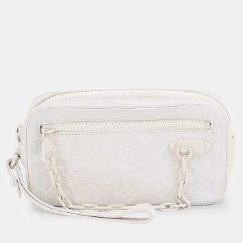 Pre Owned Louis Vuitton Pochette Volga White Monogram Empreinte Leather Pouch Bag