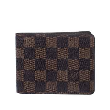 Pre Owned Louis Vuitton Damier Ebene Canvas Multiple Bifold Wallet