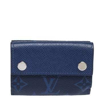Pre Owned Louis Vuitton Cobalt Monogram Taigarama Discovery Compact Wallet