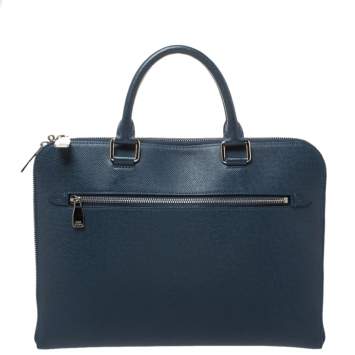 Pre Owned Louis Vuitton Blue Ardoise Taiga Leather Slim Document Briefcase