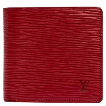 Pre Owned Louis Vuitton Red Epi Leather Marco Wallet