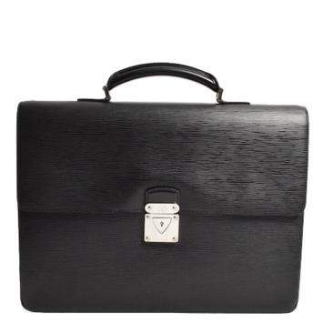 Pre Owned Louis Vuitton Black Taiga Leather Neo Robusto Bag