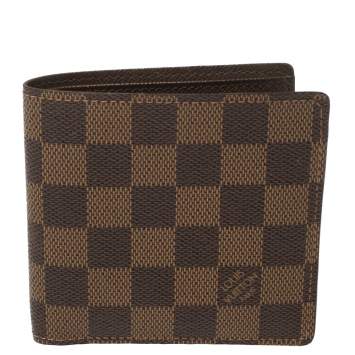 Pre Owned Louis Vuitton Damier Ebene Canvas Marco Wallet