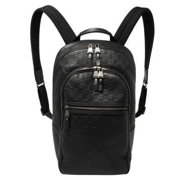 Pre Owned Louis Vuitton Black Damier Infini Leather Michael Backpack 