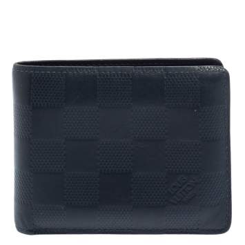 Pre Owned Louis Vuitton Blue Damier Embossed Leather Multiple Wallet