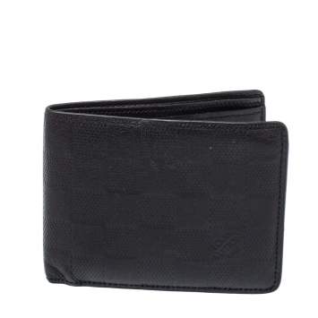 Pre Owned Louis Vuitton Black Damier Infini Leather Multiple Wallet