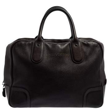Pre Owned Louis Vuitton Marron Fonce Siwa Leather Soft Briefcase