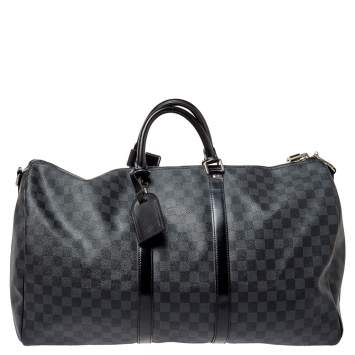 Pre Owned Louis Vuitton Damier Graphite Canvas Keepall Bandouliere 55 Bag