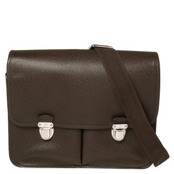 Pre Owned Louis Vuitton Grizzli Taiga Leather Alexei Messenger Bag